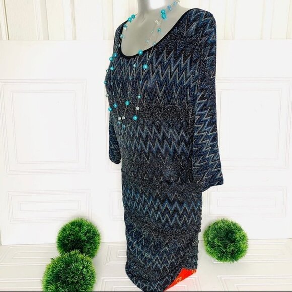 LIMITÉ slouchy with glitter oversized top dress top women size large - Picture 4 of 7